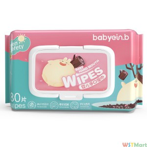 怡恩贝（ein.b）婴儿护肤柔湿巾 80片*5包 手口湿纸巾带盖抽纸湿巾